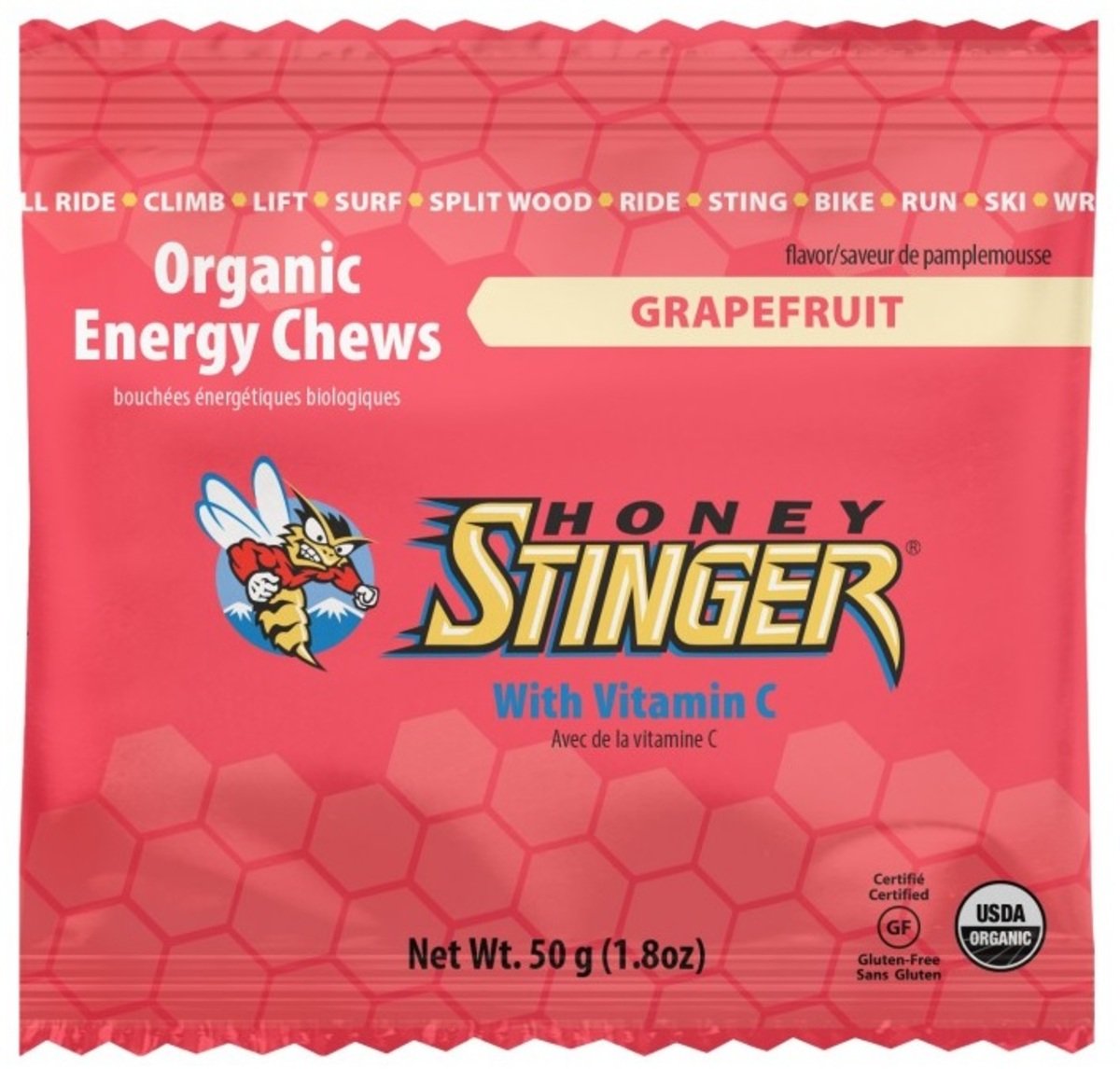 美國蜂蜜能量食品 - Energy Chews 12 Grapefruit - 6小包