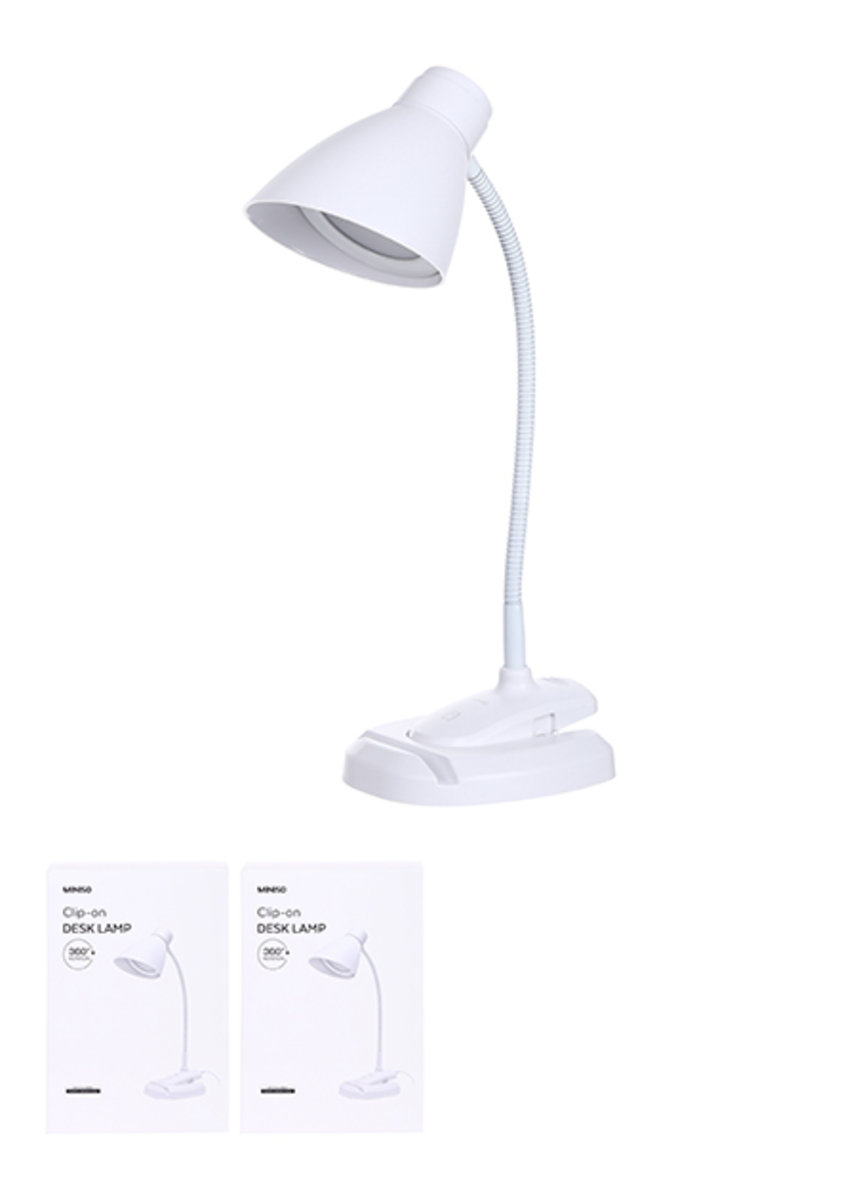 Miniso Clip On Desk Lamp With Infinite Brightness Adjustment Clip On Desk Lamp With Infinite Brightness Adjustment White