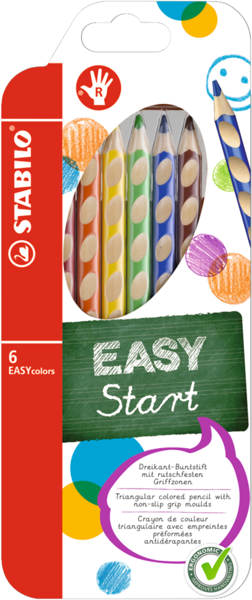 332/6 - EASYcolors 右手專用顏色筆-6色/盒