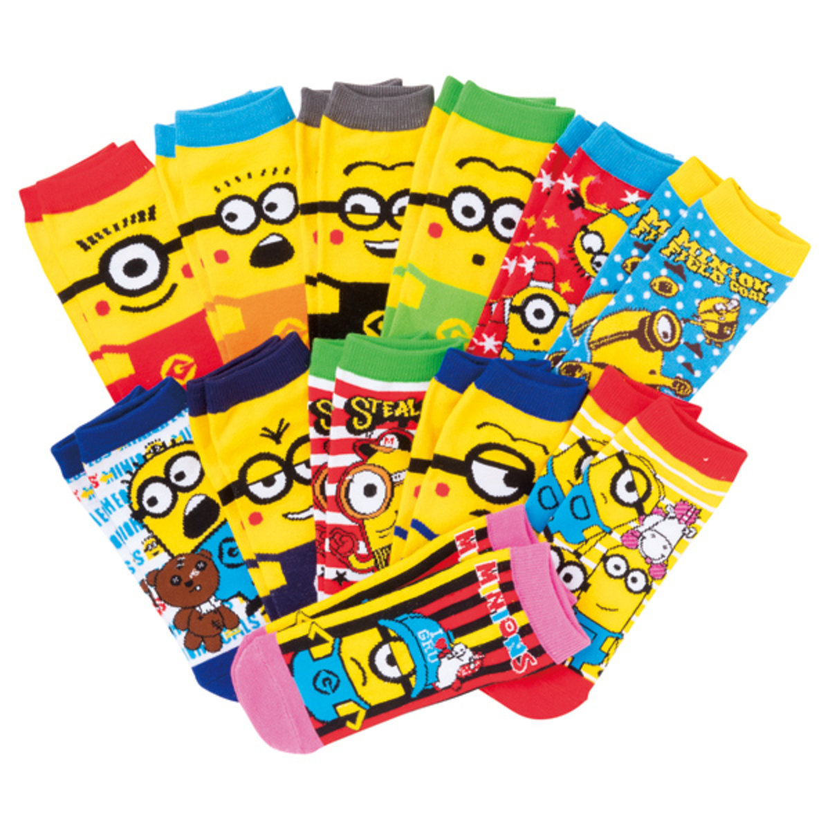 日本 minions 迷你兵團 卡通襪 1 set 3 對 (款式隨機)