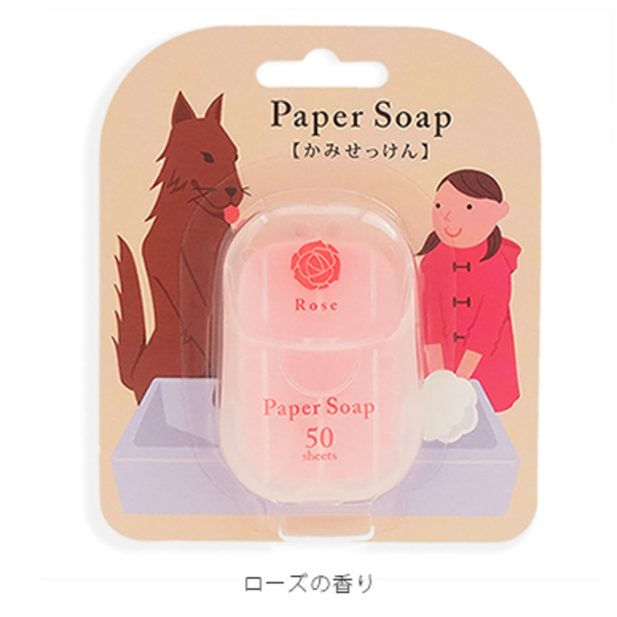 (玫瑰味) 日本 CHARLEY paper soap 攜帶式香皂紙(每盒50枚) x 1盒