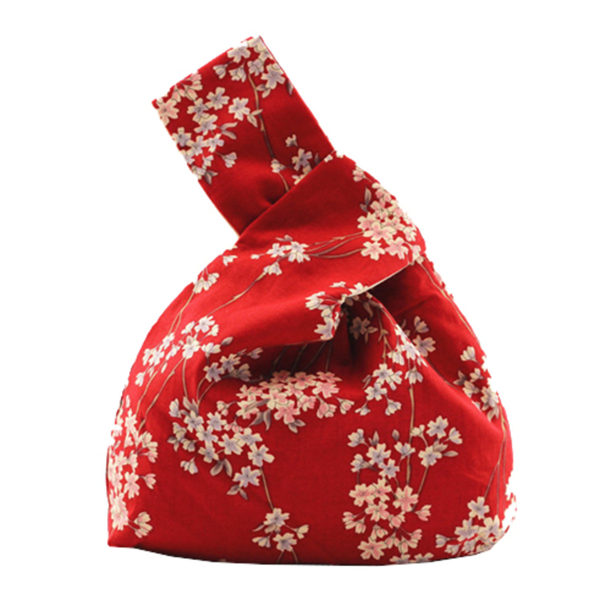 Japanese-Style Handbag – Floral (Red)