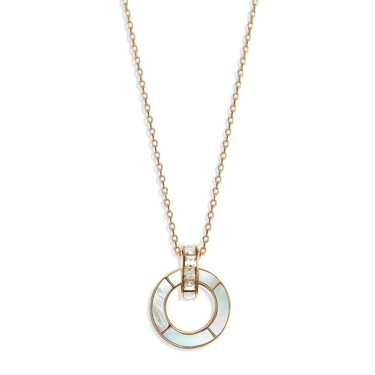 Miss Amulet: gold plating, MOP pendant necklace