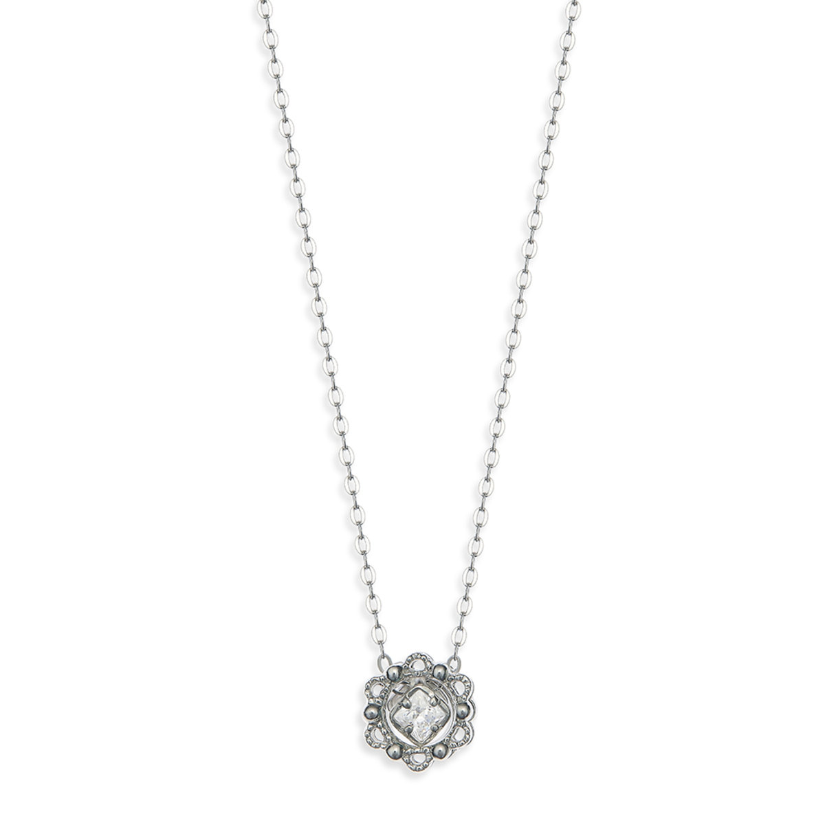 Tresor: 925 silver CZ stone pendant necklace