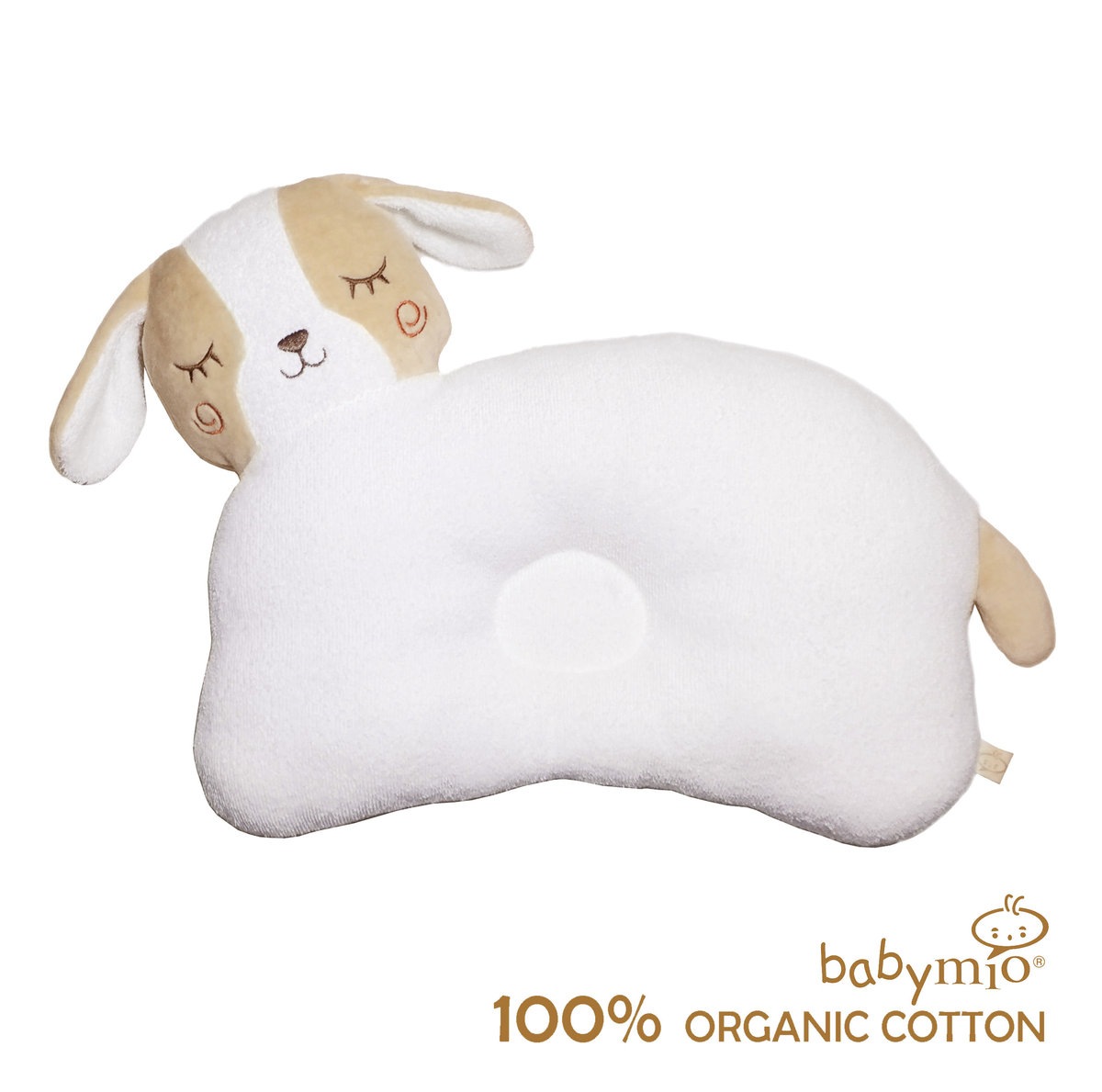 100%有機棉小狗造型凹型睡枕