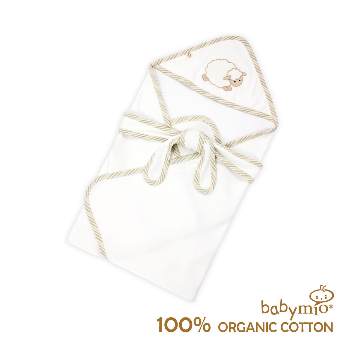 100% Organic Cotton Baby Cuddle Blanket with a Tie