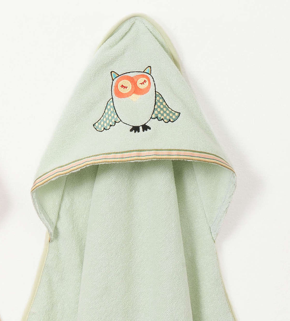 Woodland Collection:Sleepy Owl-Hooded Towel