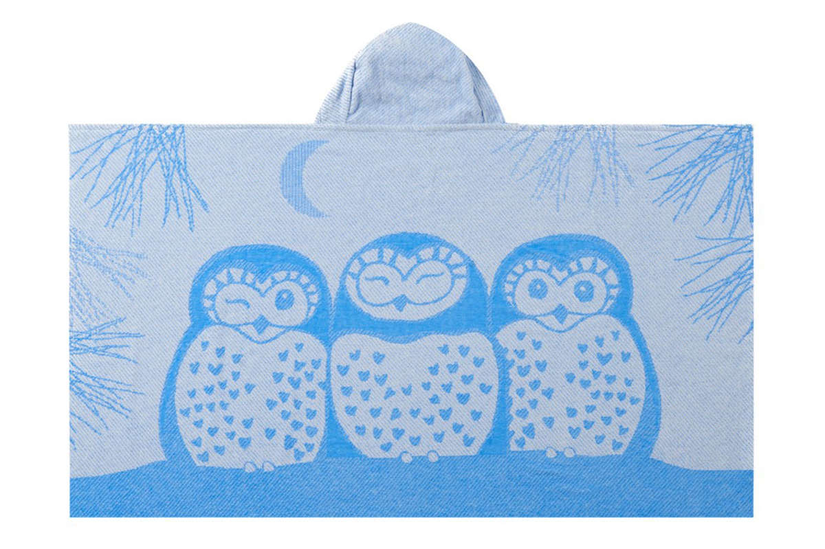 100% Certified Organic Cotton ~ Prairie Collection Blue Owl-Bath Wrap