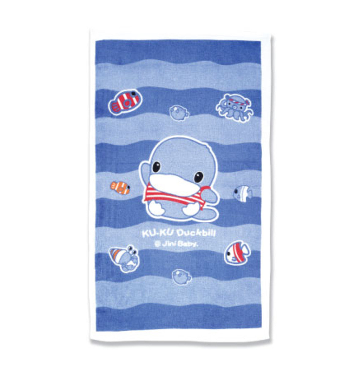 KUKU 兒童大浴巾 - 藍色