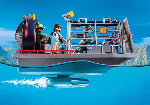 playmobil enemy airboat with raptor building set