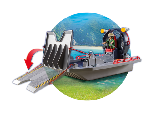 playmobil enemy airboat with raptor building set