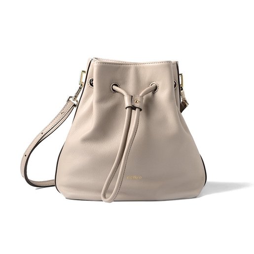 beige bucket bag