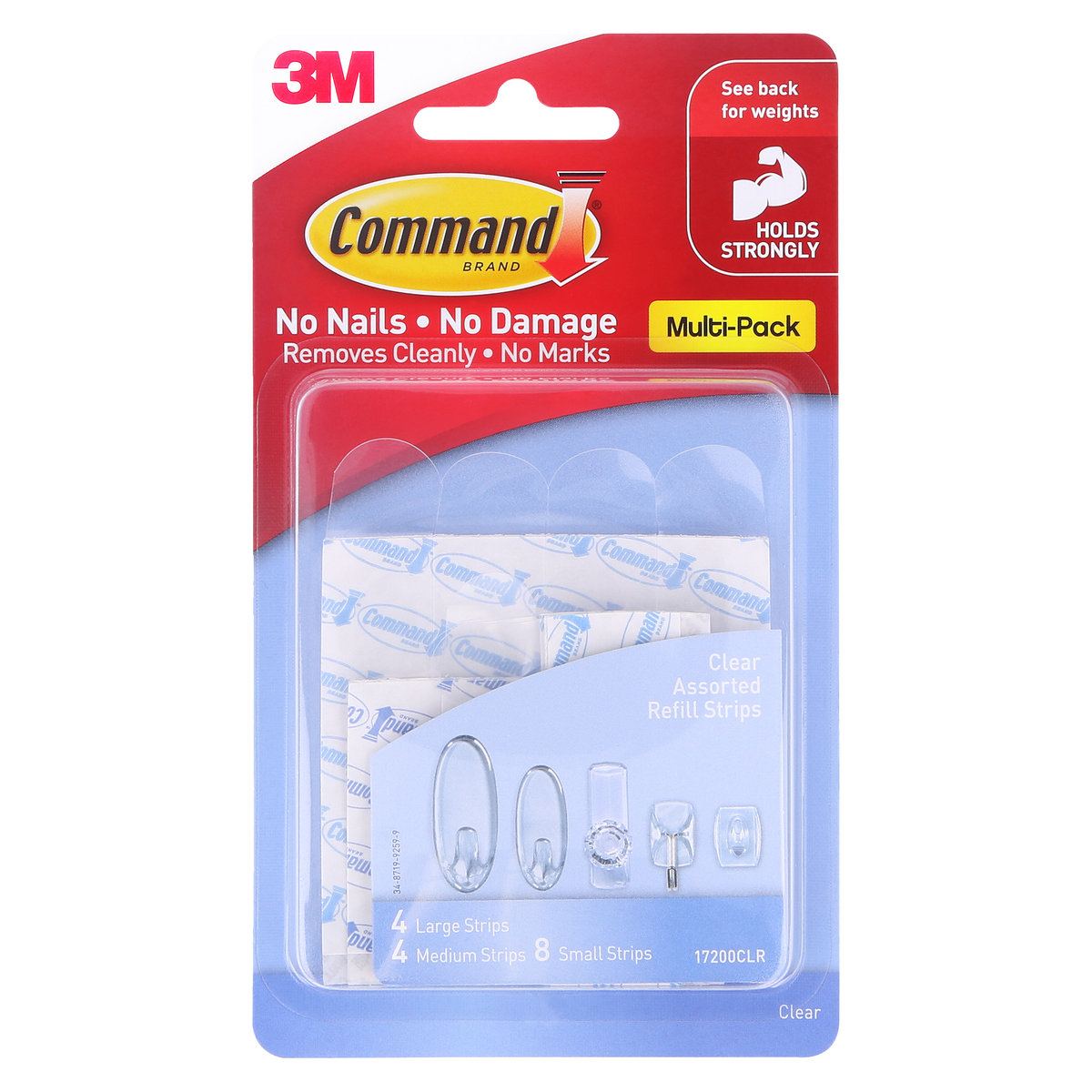 無痕™ 透明補充膠貼 (混合尺寸) (17200CLR)