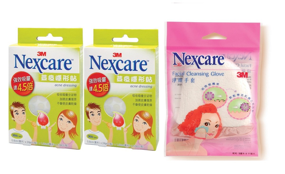 Nexcare™ 荳痘隱形貼-36貼優惠裝,加送Nexcare™ 淨顏手套 (A036X2+M12)