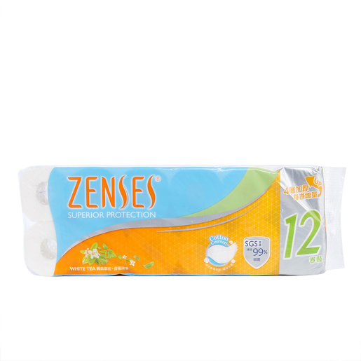 倩絲| 親膚4層純白壓花卷紙12卷裝(白茶清香) #紙巾#Tissue#廁紙#衛生紙