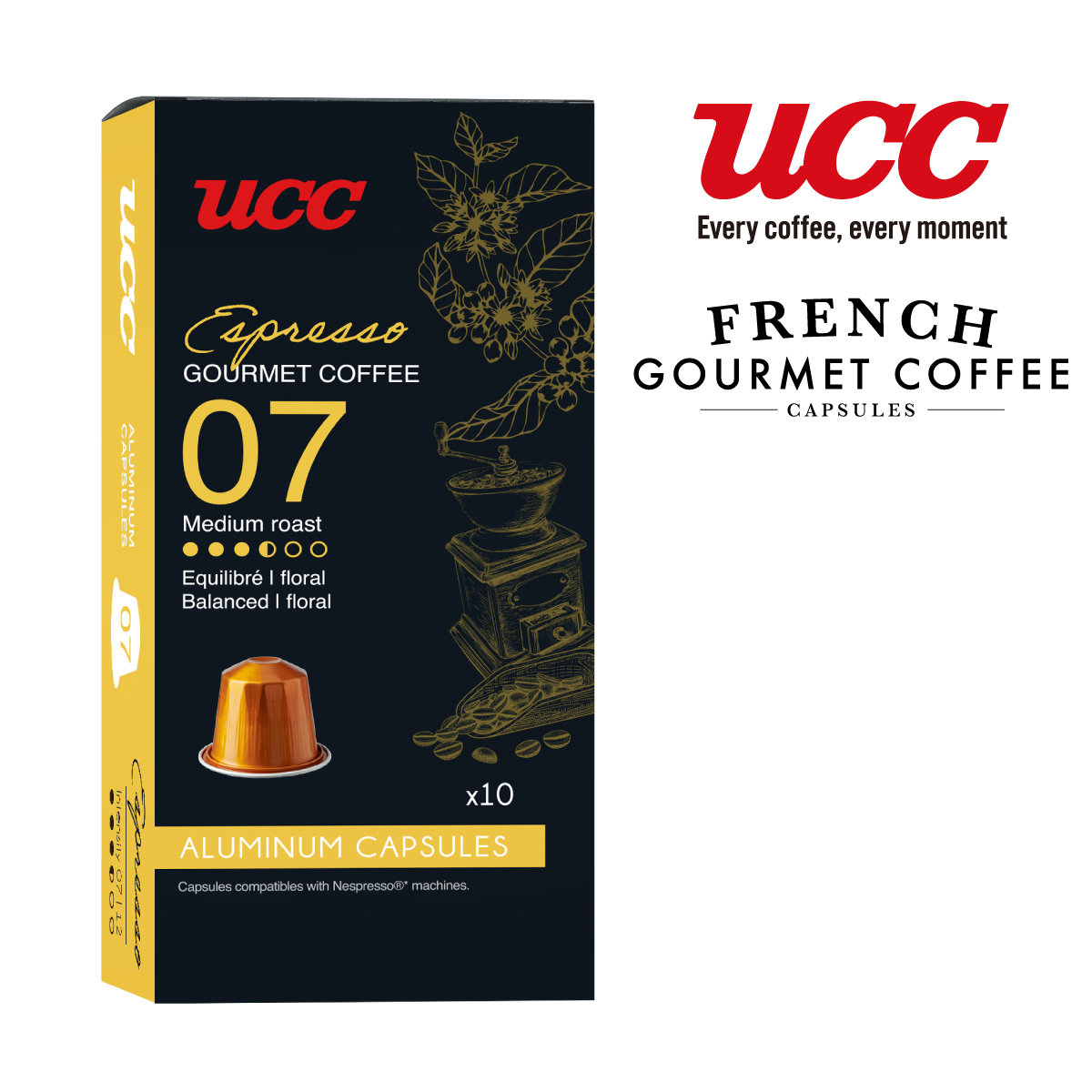[香港官方行貨] UCC 咖啡工匠系列 - 濃縮7度咖啡膠囊 #NESPRESSO 咖啡機適用