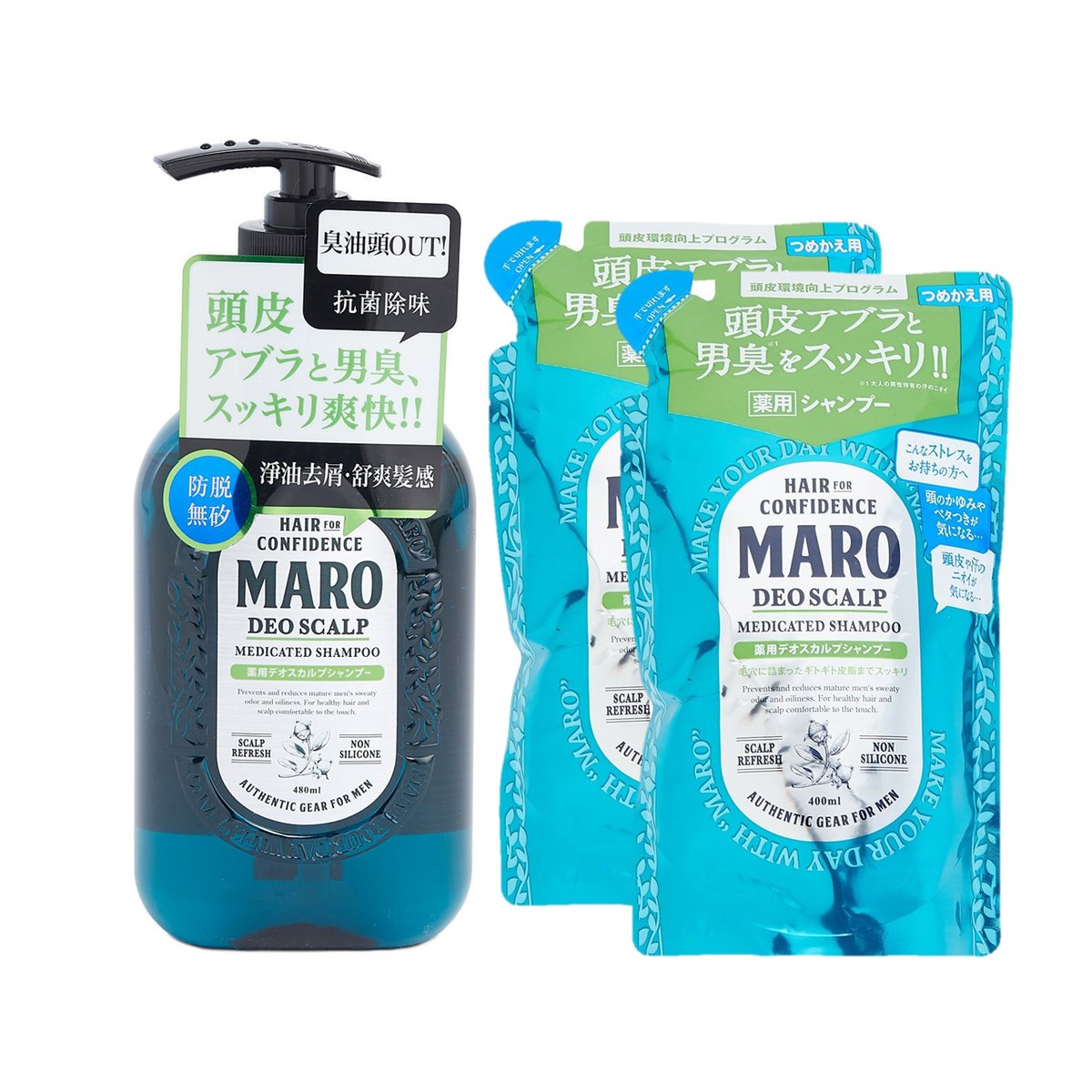 [Combo set] DEO SCALP SHAMPOO + REFILL x2