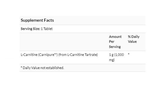 L-Carnitine 1000 mg 100 Tablets