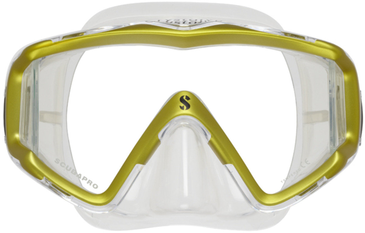 Dive Mask-Crystal VU-Metallic Yellow/ Clear Skirt