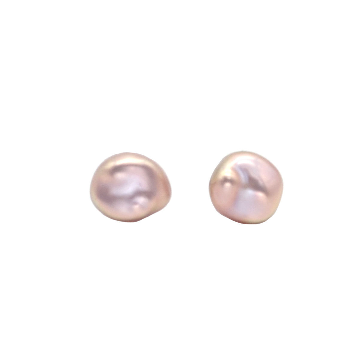Keshi- 8-9mm Cultured fresh water pearl with 925 silver stud earring
