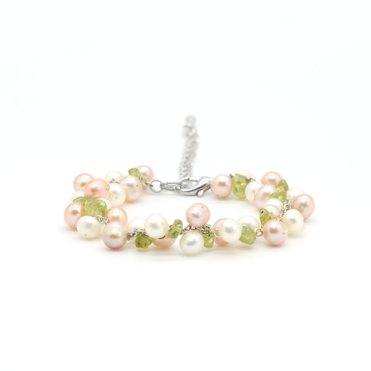 Peridot with Cultured fresh water pearl with bracelet