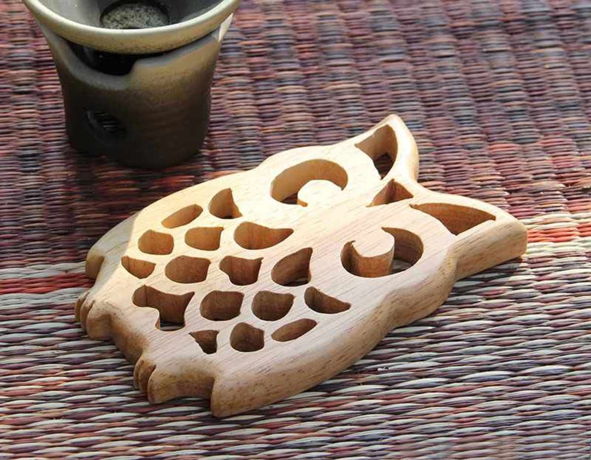 貓頭鷹木隔熱墊