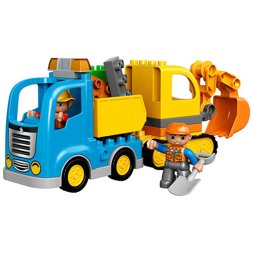 lego 10812 duplo town toy truck and tracked excavator