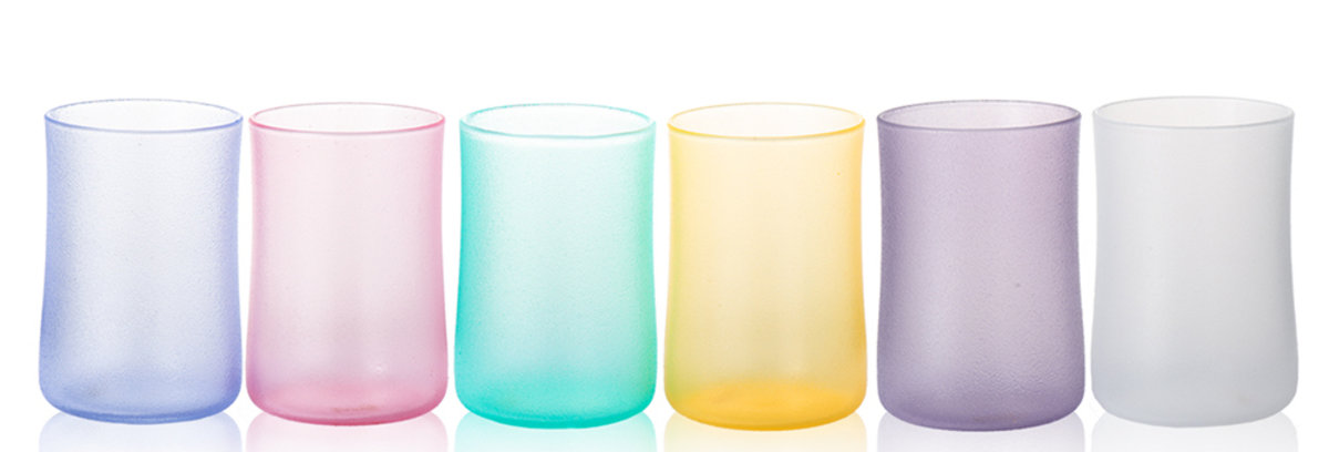 200ML Silicone Coated Glass Cup (6 cups / set)