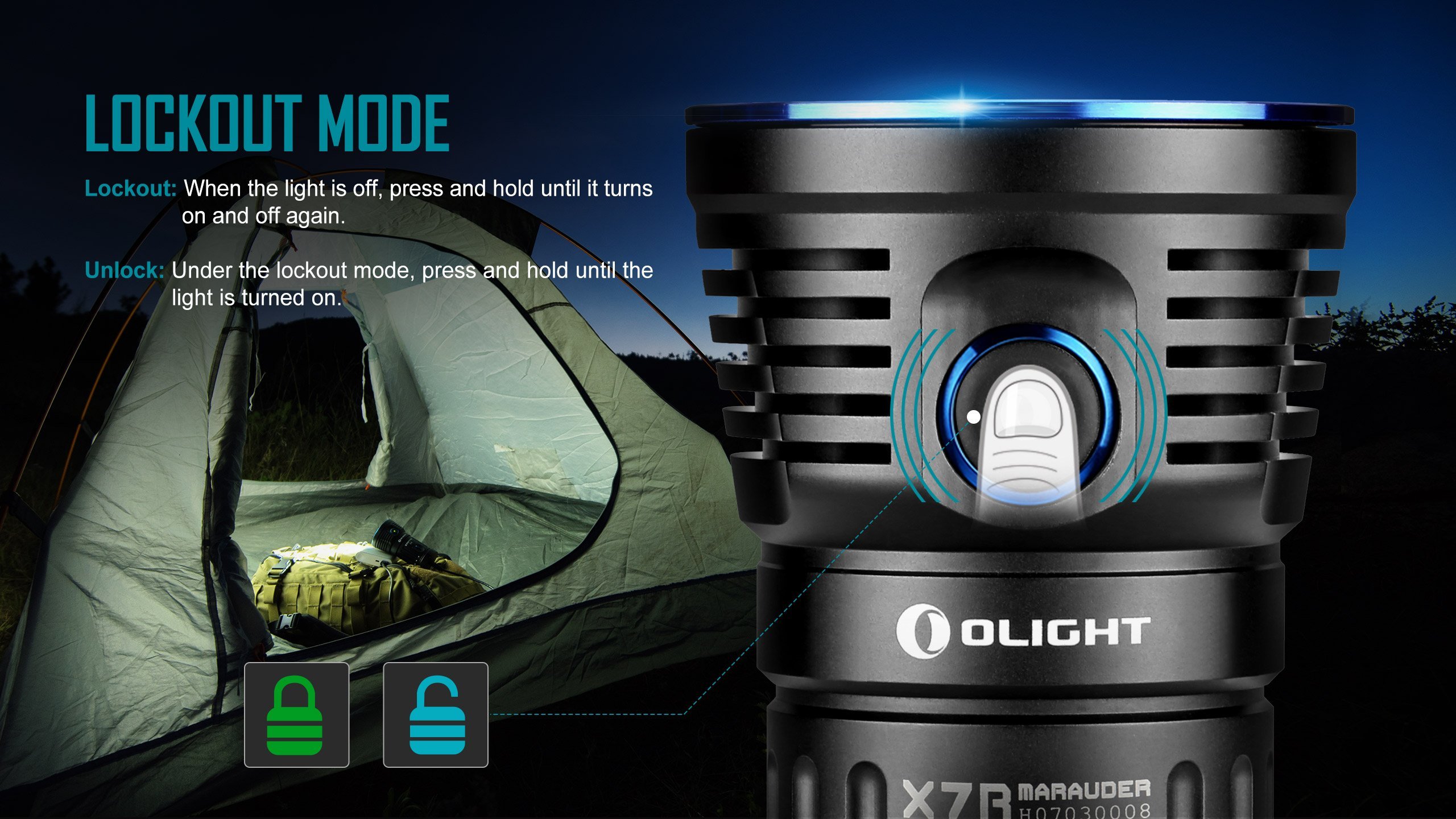 OLIGHT | X7R MARAUDER Flashlight Cree LED 12000LM USB-C Charge